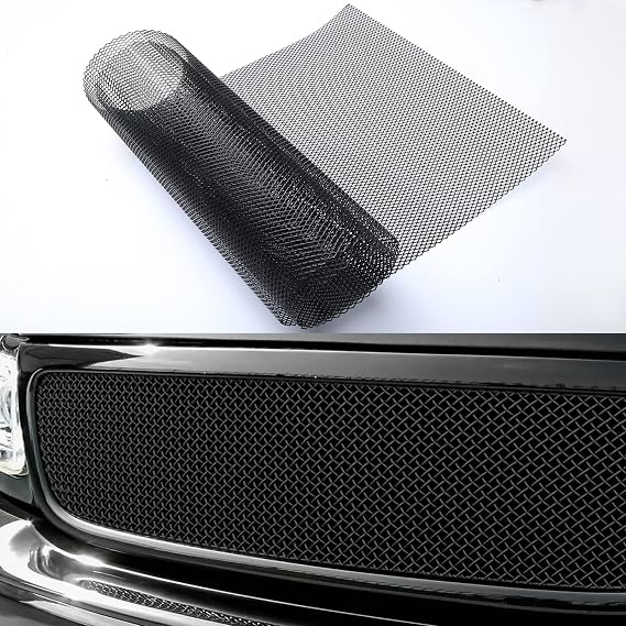 40"X13" Universal Black Metal Mesh: Aluminum Alloy 3 x 6mm Hole