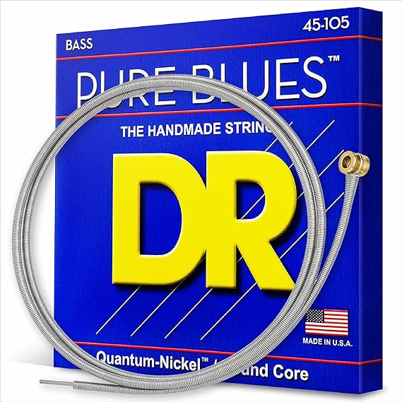 DR Strings PURE BLUES Bass Guitar Strings (PB-45), Silver