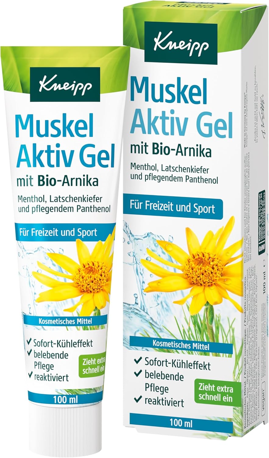 Kneipp Muscle Active Gel with Organic Arnica for Leisure and Sports Instant Cooling Effect 100 ml