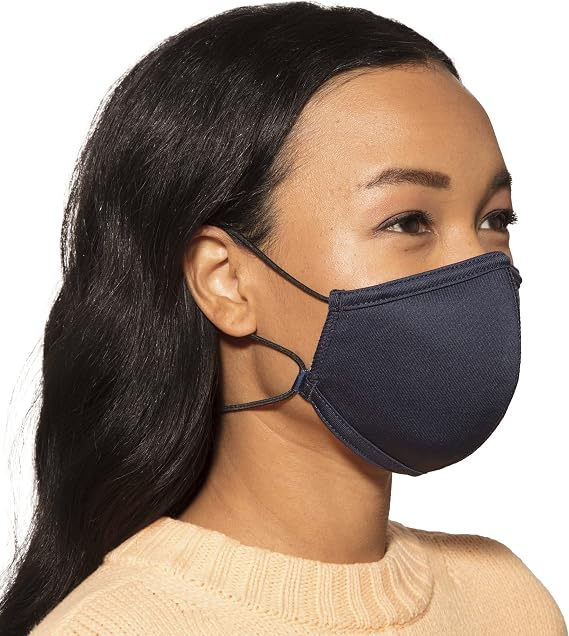 Copper Fit Unisex Never Lost Face Masks for Adults, Reusable Washable Fabric Mask, Copper Infused , 2 Pack