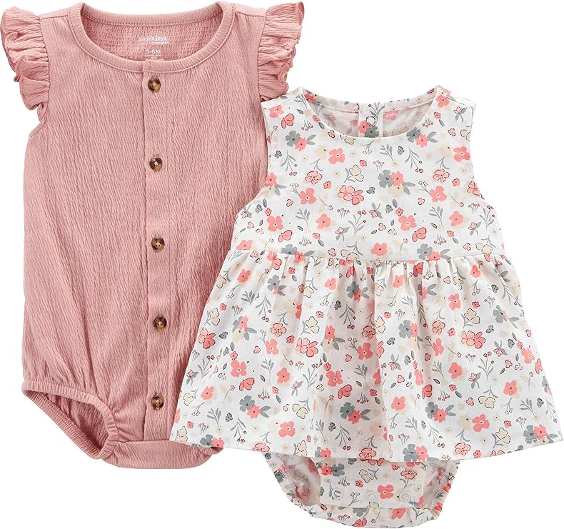 Simple Joys by Carter's Baby Girls' 2-pack Sleeveless Rompers