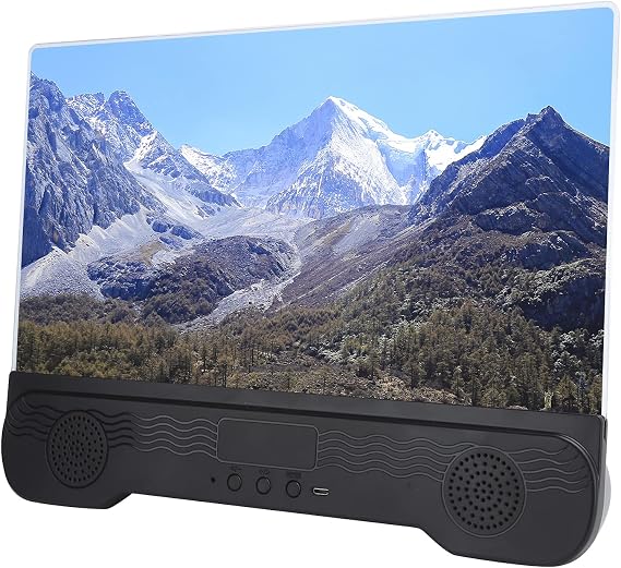 14 Inch Phone Screen Magnifier, HD Mobile Phone Screen Amplifier with Bluetooth Speaker, Desktop Portable Phone Enlarger
