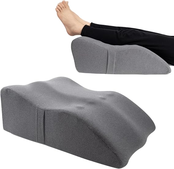 itcozy Leg Elevation Pillow for After Surgery, Memory Foam Leg Wedge Pillow with Ergonomic Curved Groove that Follows the Natural Leg Shape for Swelling, Recovery and Blood Circulation