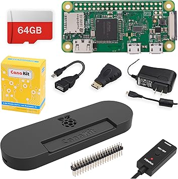 CanaKit Raspberry Pi Zero W Wireless Complete Starter MAX Kit with Premium Black Case 64GB Edition