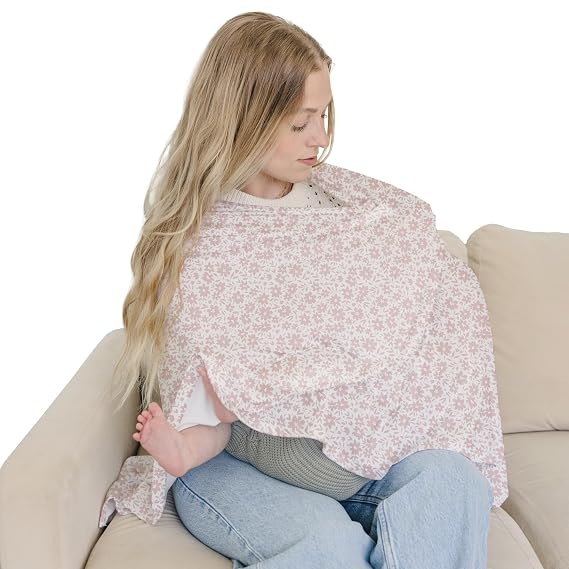 Sorrel + Fern Nursing Cover Up, Breastfeeding, Breathable (Antique Rose)