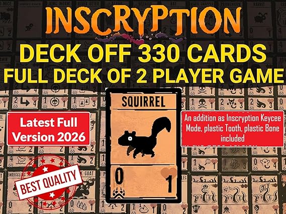 Inscryption Card Game with 324 Laminated Cards with Playmat and Maps mat, Trading Card Games. Fully Eligible for 2 Player Game.