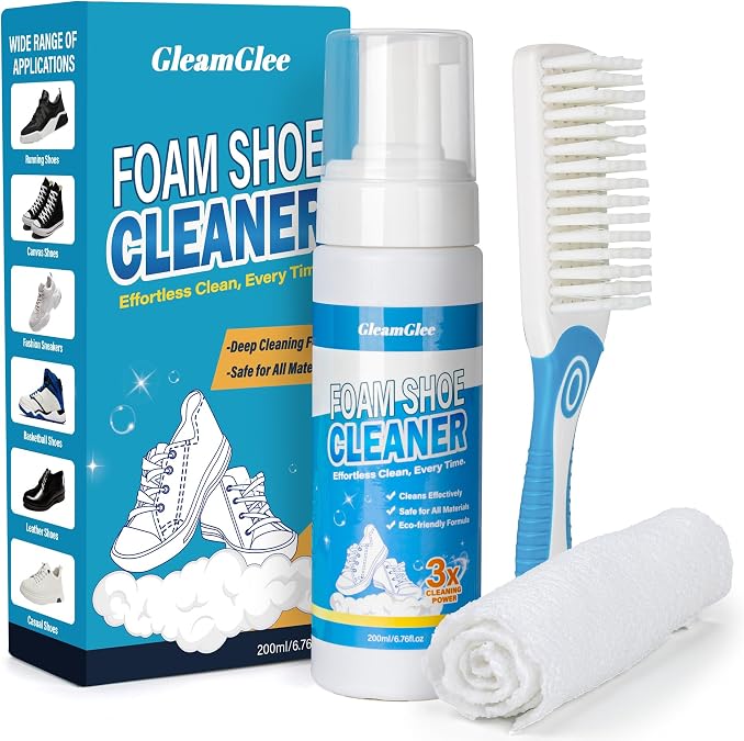 Shoe Cleaner, No-Rinse Deep-Cleaning Foam, Revives White Sneaker Fast