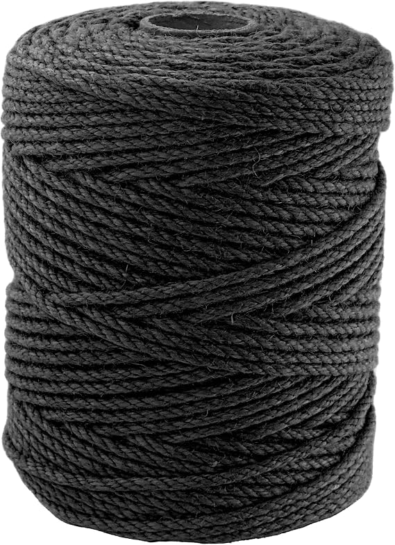 4mm x 500 Feet Black Jute Rope, Twine for Gardening Tomato Climbing Plant Tie Floristry Crafts Gift Wrapping Packing Decor