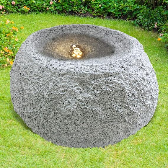 Decorative Garden Fountain Indoor Fountain with LED Light 230V Waterfall Water Fountain for Garden Garden Pond Patio Balcony Very Decorative