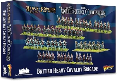 Warlord Games Wargames Delivered Black Powder Epic Battles Waterloo: British Heavy Cavalry Brigade Tabletop Miniatures - Plastic Miniature 1700-1900 Soldiers Set, Table Top 28mm Military Set
