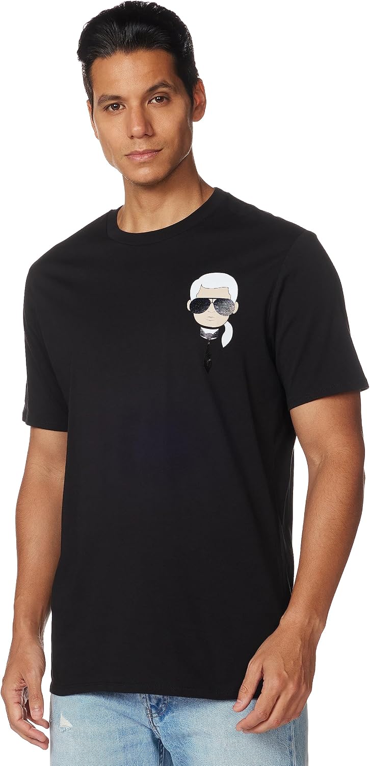 Karl Lagerfeld Men's Classic Karl Character Short Sleeve Crew Neck T-Shirt