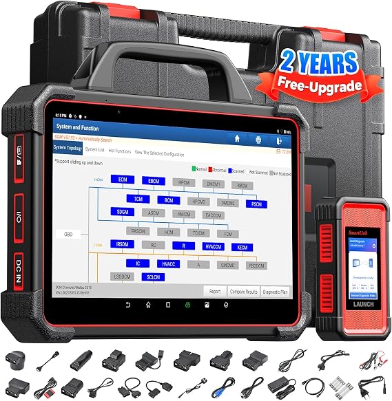 Launch X431 PAD VII Elite OEM Scanner, Intelligent J2534 Programming Tool | Online Coding, Topology, Services, Bidirectional Tests, Professional Diagnostic Tool w/SmartLink C, CANFD DoIP, 2-Year Update