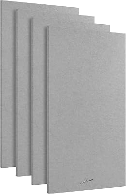 Acoustic Panels, 4 Pack ROOM KIT, Large, 46 x 23, Mid Grey