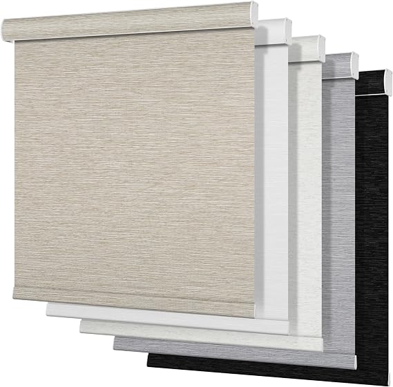 Boolegon Blackout Roller Shades for Windows, Beige, Custom Now
