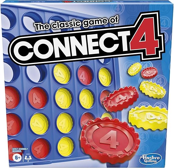 Hasbro Gaming Connect 4 Classic Grid, 4 in a Row Game, Strategy Board Games for Kids, 2 Players for Family and Kids, Easter Gifts for Boys and Girls, Ages 6+