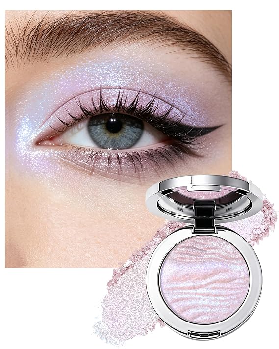Blue Purple Glitter Eye Shadow, Multichrome Iridescent Eyeshadow Palette