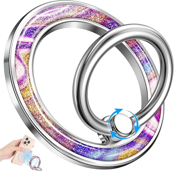 Magnetic Phone Ring Holder, Cute Cell Phone Grip, Glitter