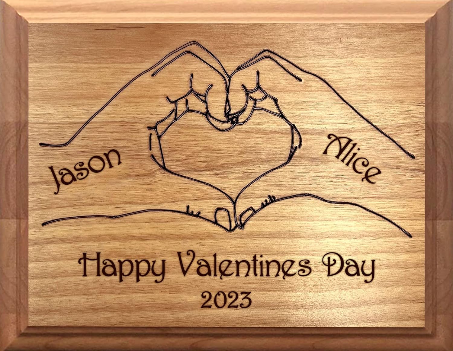 Personalized Wood Plaque with Heart Valentines Day - Wood Plaque Gift for Him Her Couple