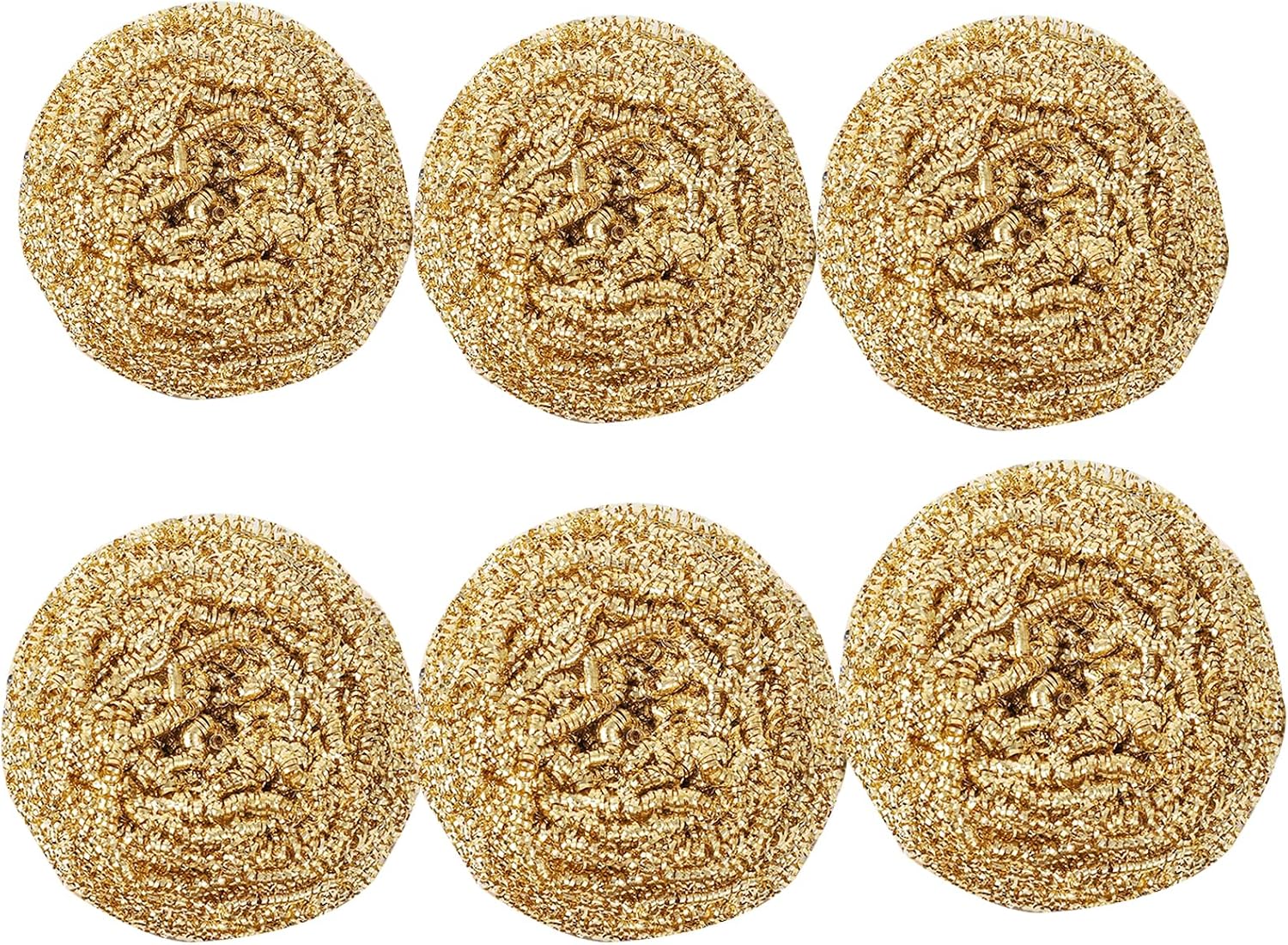 6 pcs Brass Ball Scrubber for Kitchen Scrub Pots Dishes Wall Tub Cleaner Household Cleaning Supplies