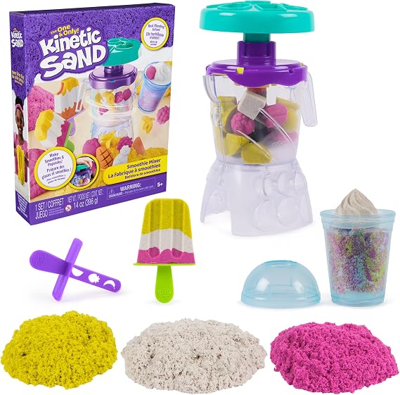 Kinetic Sand Smoothie Mixer Playset, Moldable Sand Sensory Toys, Ages 5+