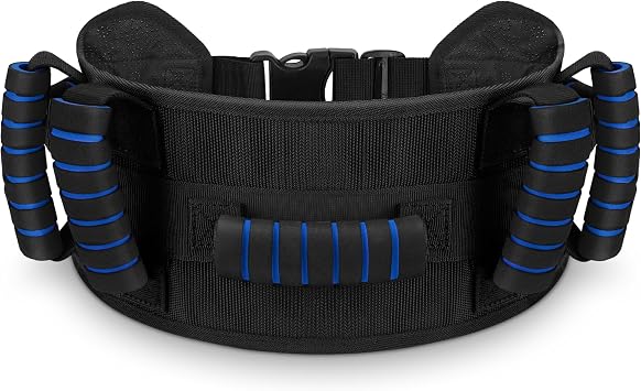 NINEMAX Gait Belt for Seniors, Gait Belt with Handles for Elderly, Medical Nursing Lift Gate Belts Assist for Physical Therapy and Patients Walking Safety with Quick Release Buckle (Blue)