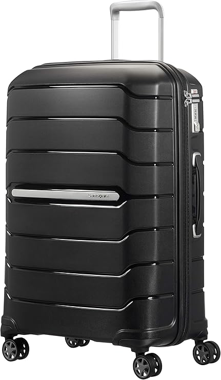 Samsonite Flux - Spinner M, Expandable Suitcase, 68 cm, 75/85 L, Black (Black)