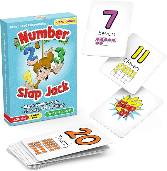 Number Slap Jack Recognition & Fun Number Sense Math Game for Kids 4-7