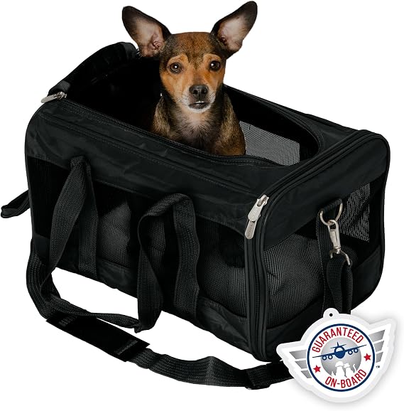 Sherpa Original Deluxe Travel Pet Carrier, Airline Approved &  On Board - Black, Medium