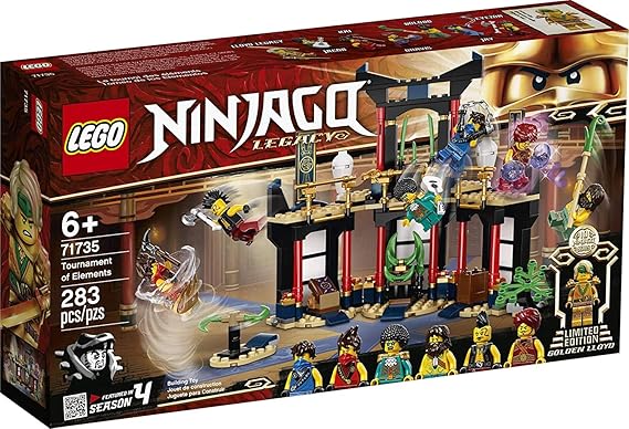 LEGO NINJAGO Legacy Tournament of Elements 71735 Temple Toy Building Set Featuring Ninja Minifigures, New 2021 (283 Pieces)