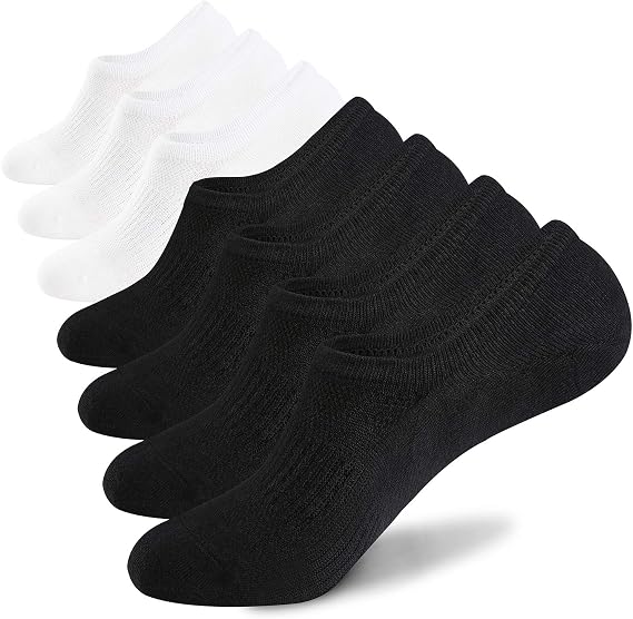 WANDER No Show Socks Mens 7 Pair Thin Non Slip Invisible Cotton Durable Sox