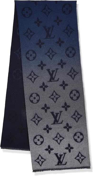 Pre-Loved Monogram Cashmere Scarf, Blue