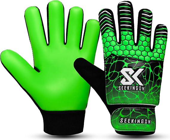 Soccer Goalie Gloves Youth, Football Goalkeeper Gloves for Kids Boys Youth Children Double Wrist Protection Along 4mm Super Grip Palm