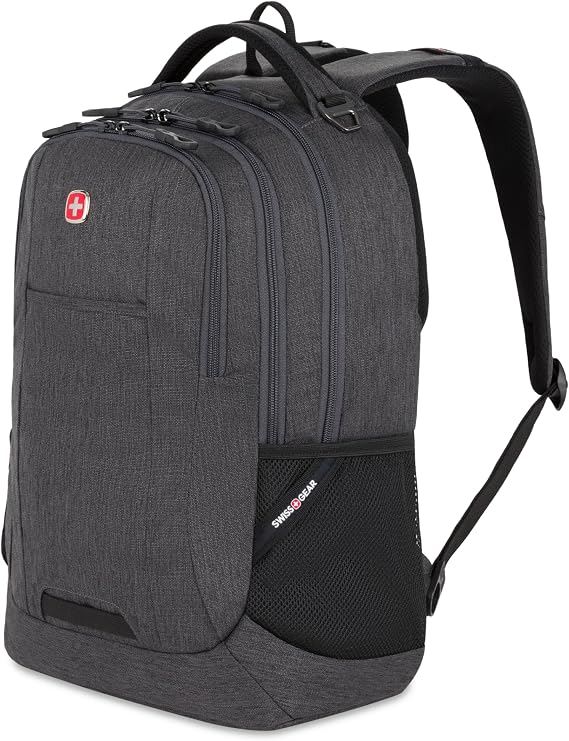 SwissGear 5505 Cecil 16 Laptop Backpack Charcoal Daily Laptop Bag with Gear Attachment Options Multiple Organizer Pockets & Padded Shoulder Straps