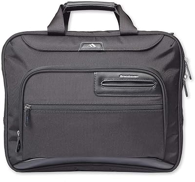 Brenthaven Elliot Deluxe Brief Shoulder Business Bag Fits 15 inch Laptops MacBooks Chromebooks & Tablet - Durable Versatile Compact Convenient for Professional Work Office or Students Use - Black