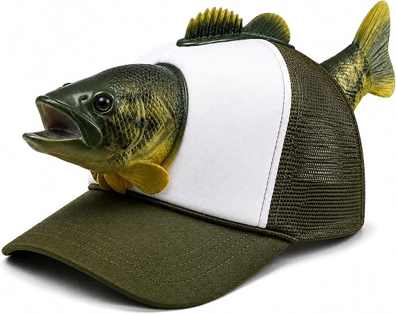 Bass Fish Hat - 3D Fish Mouth Funny Cap