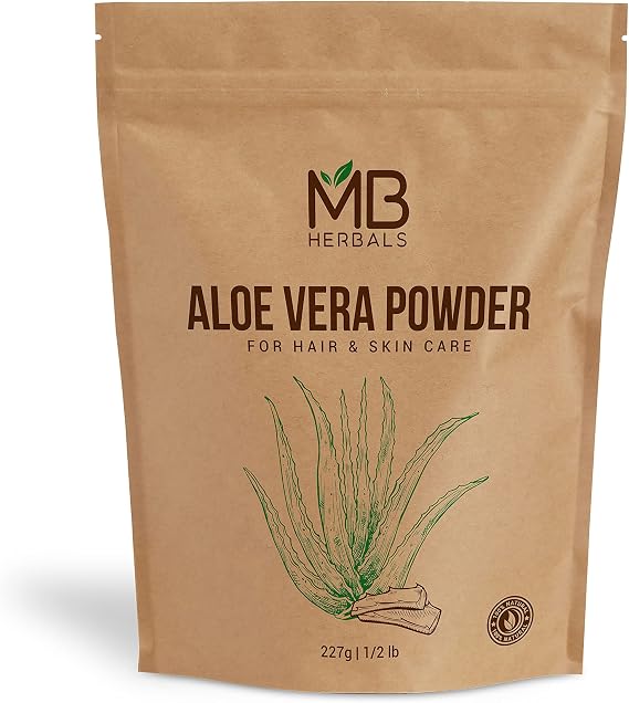 MB Herbals Aloe Vera Powder 8 oz (227 Gram / 0.5 lb) | Aloe barbadensis Powder | Natural Skin Moisturizer | Promotes Hair Growth | for External Use Only