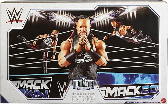 WWE Smackdown Real Scale Wrestling Ring Playset w/Jacob Fatu Ultimate Edition Exclusive Figure