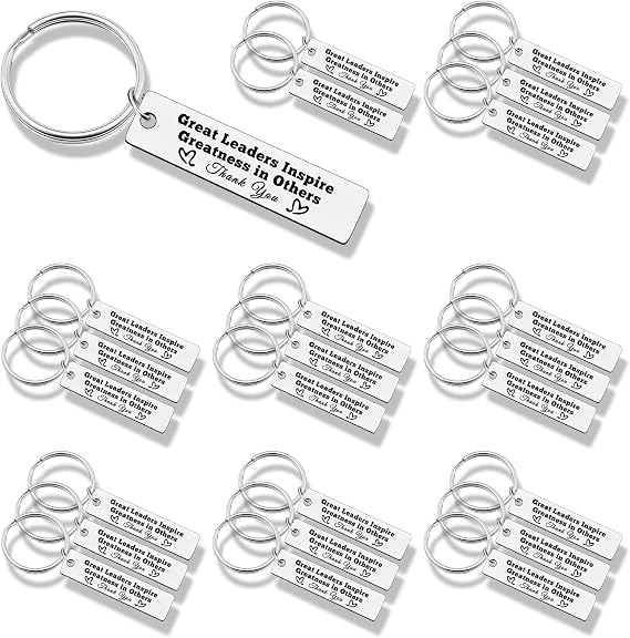 24PCS Leadership Gifts for Women Men Keychain Appreciation Gifts for Leaders Managers Birthday Work Office Gift Keyring Manager Present for Boss Mentor Christmas Birthday Bosses Day Present
