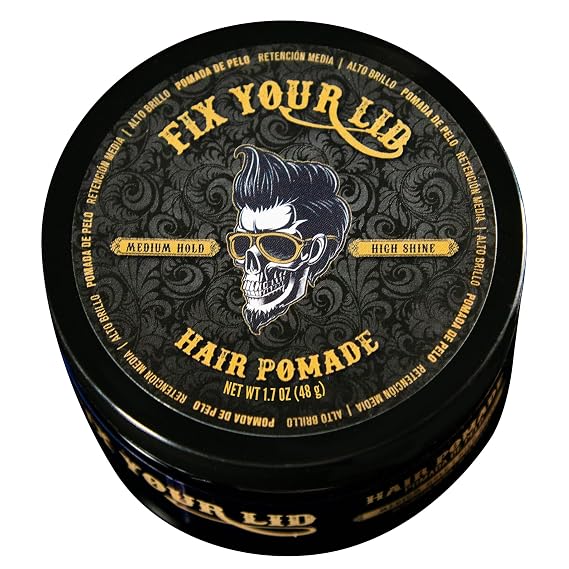 Fix Your Lid Hair Pomade for Men - Water Based Pomade with Medium Hold and Hight Shine - Match all Mens Hair Types - Easy To Wash Out - 1.7 Oz