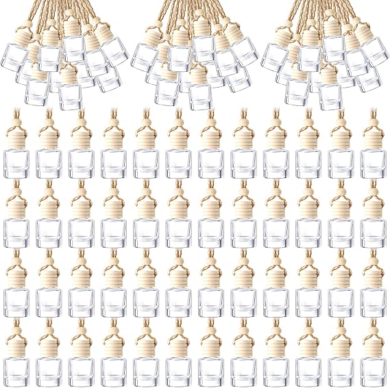 Zubebe 500 Pcs Hanging Car Air Freshener Diffuser Bottles Empty Bulk 8ml