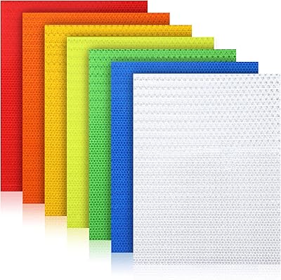 Zonon 7 Sheets 8.86 x 11.42 Adhesive Reflective Stickers Flexible Waterproof Warning Reflective Tape Night Lighting Safe Stickers for Car Truck Trailer Motorcycle Bicycle Mailbox