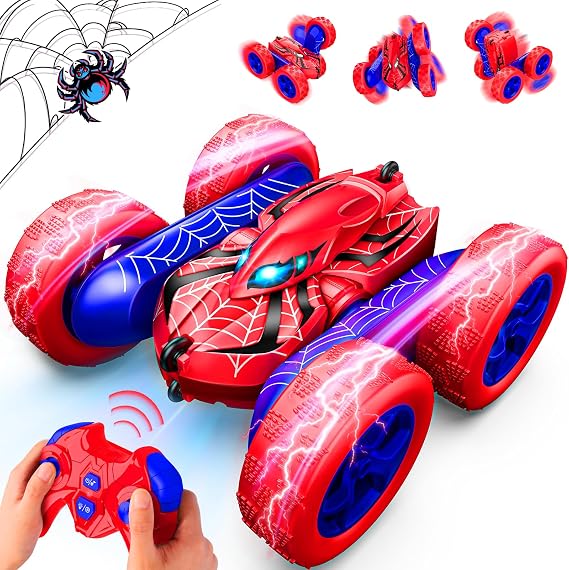 Spider RC Cars Remote Control Car, Double Sided 360Flip 4WD Rechargeable | RC Drift Car,Toys for 3-12 Year Old Boys,Toys for Ages 5-7 Toys for Ages 8-13 Christmas Basket Stuffers