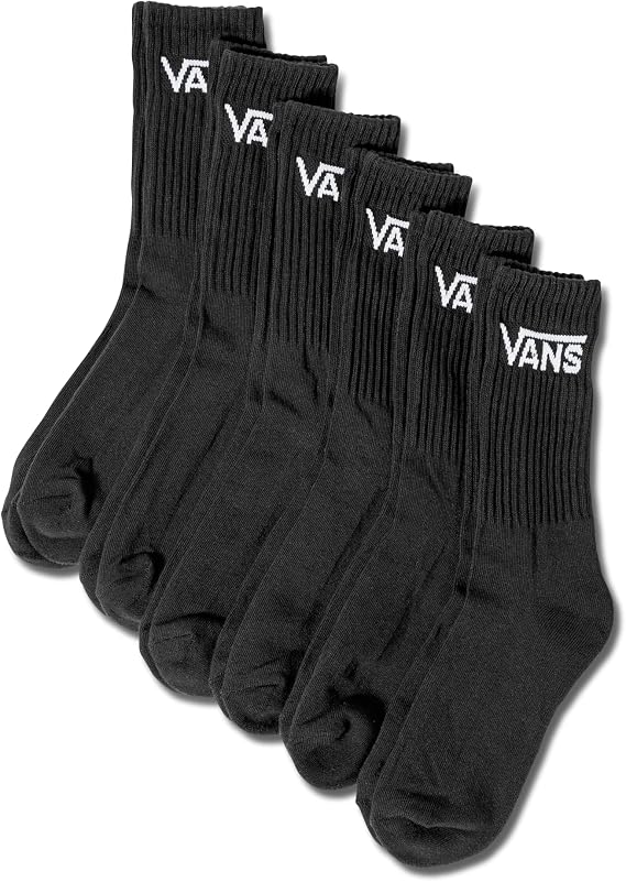 Vans Unisex Adult Classic Crew Socks (3 & 6-pack) - Casual Men's & Women's Everyday Socks, Soft & Stretchy Fabric