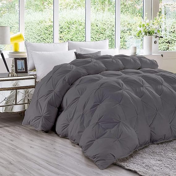 Hotel-Style 1600-TC Diamond Pinch Down Alternative Comforter Eastern King Size 118 x 110 Inches 1-Piece All-Season Duvet Insert, 850 GSM Micro Fill & All Side Corner Tabs 100% Egyptian Cotton