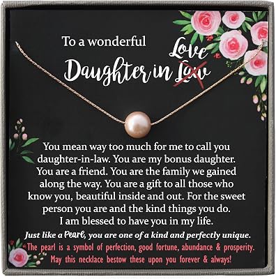 Be Wished Daughter in Law Gifts from Mother in Law, Wedding Day to Bride, Birthday or Holiday Handmade Necklace with Meaningful Message, Ready to Give Jewelry