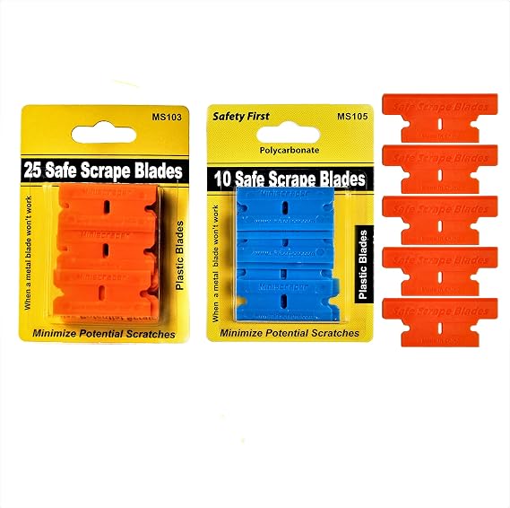 Plastic Razor Blade Set, Safe Scrape Double Edged Blades