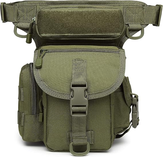 Tactical Drop Leg Pouch Thigh Pack Military Waist Pack For Motorcycle Racing Bike Cycling Hiking Horse Riding Army Green