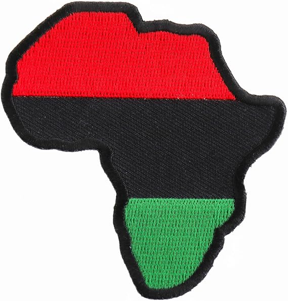 African Map Patch - 3x3 inch. Embroidered Iron on Patch (P1527)