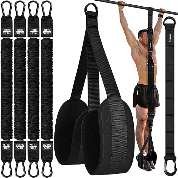 Ayombo Pull Up Assistance Bands, Resistance Bands for Pull Up Bar Workout, Adjustable Heavy Duty Pull Up Assist Equipment with 4 Assistance Bands, Home Gym Fitness Exercise Strength Training