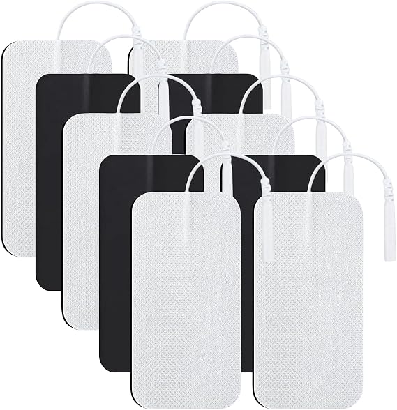 TENS Unit Replacement Pads 10 Pcs, TENS Unit Electrode Pads 2"x4", Large Reusable TENS Pads Replacement for Multiple Pain Relief, Compatible with TENS 7000, AUVON, Etekcity, Nicwell Care TENS Machines